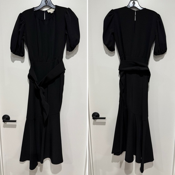 Sachin & Babi Black Camila Crepe Ruched Mermaid Maxi Dress with Puff Sleeve - 0 - Picture 4 of 4